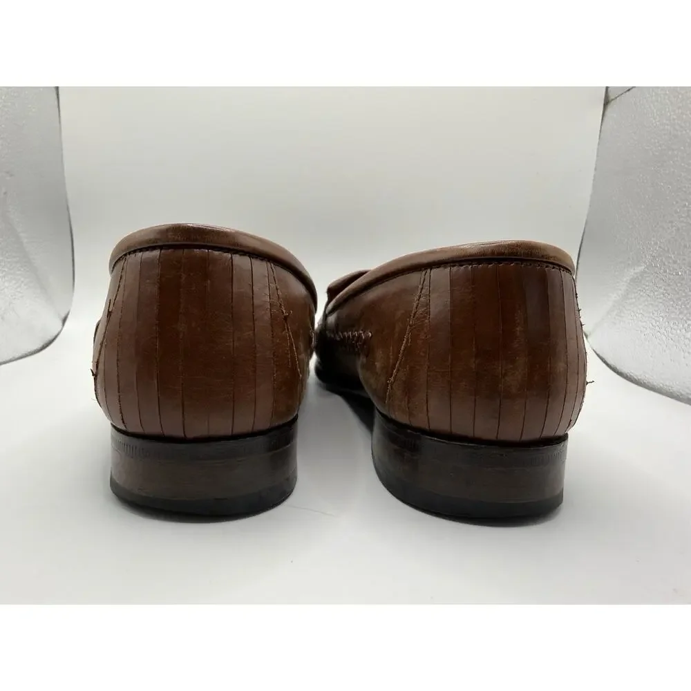 Cole Haan women’s Brown Leather Tasseled Loafer Dress Shoes Size 7.5 Flats